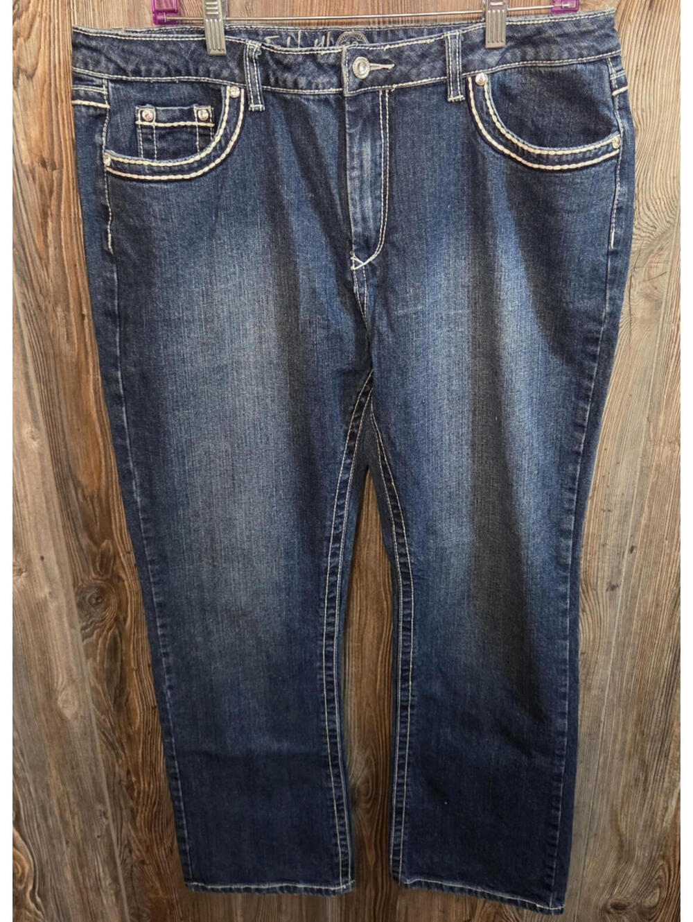 Ethyl Denim Blue Jeans Women Size 16 Short (34x31) Western Rodeo Ranch Paisley - Picture 2 of 7